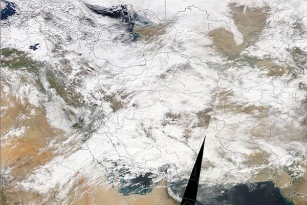 تصویر ماهواره‌ای پوشش برف در کشور/ بیشترین بارش در خراسان رضوی