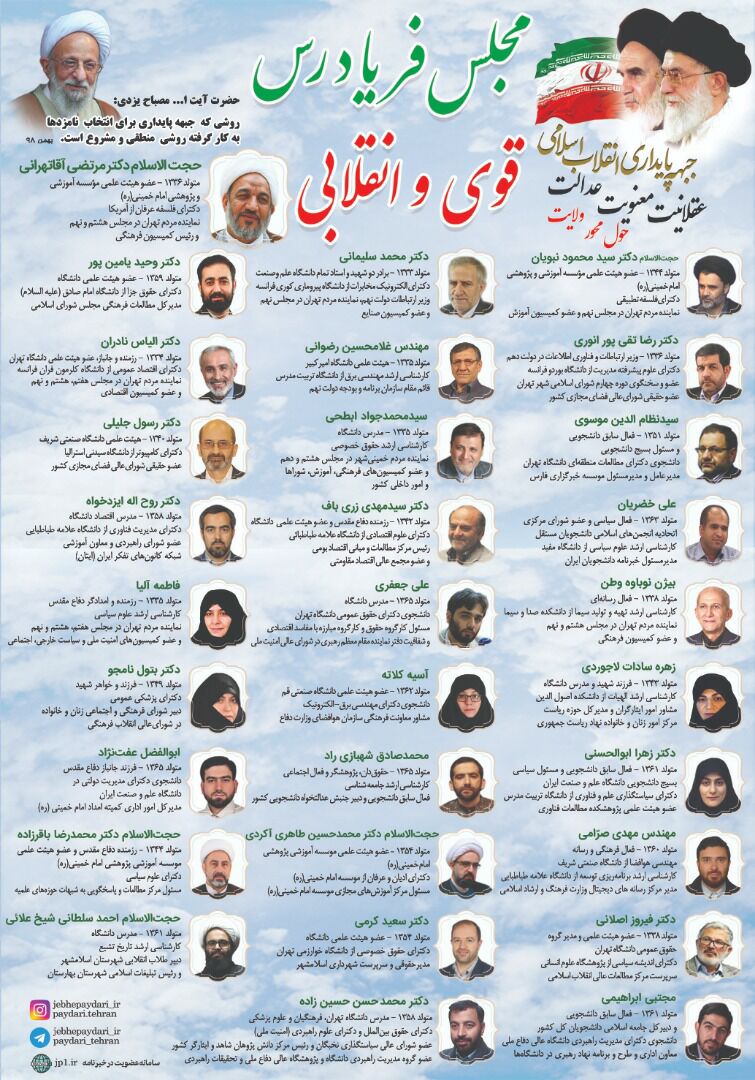 لیست جبهه پایداری برای تهران مشخص شد + عکس
