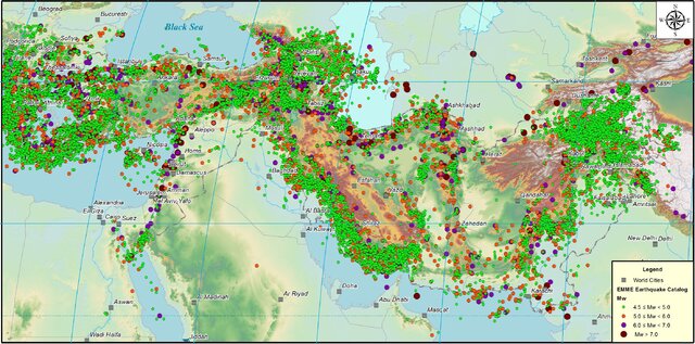 نقشه جهانی پهنه‌بندی خطر زلزله تهیه شد/انتشار نقشه زمین‌لرزه خاورمیانه و ایران