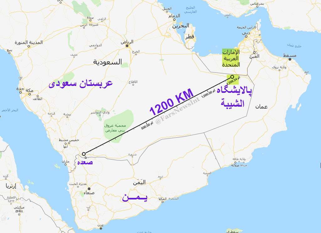 پالایشگاه سعودی نزدیک مرز امارات هدف 10 پهپاد+نقشه