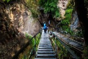 سفر به آبشارهای قره‌سو با نردبان معلق