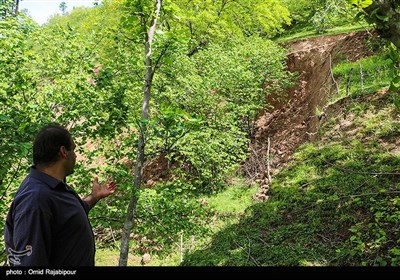 رانش زمین در یکی از روستاهای استان گیلان