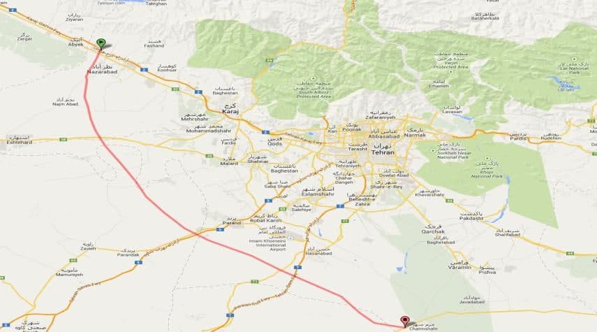 سنگ پرانی و ایجاد عدم امنیت برای خودرو‌های عبوری در اتوبان غدیر تهران