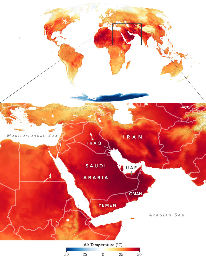 خشن‌ترین موج گرما در خاورمیانه