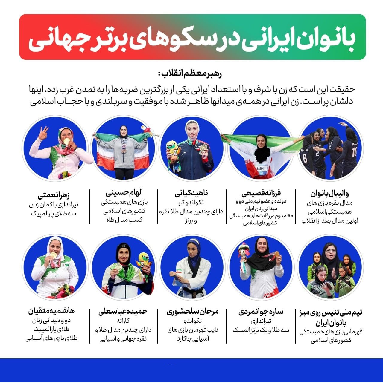 پرافتخارترین ورزشکار زن ایران کیست؟