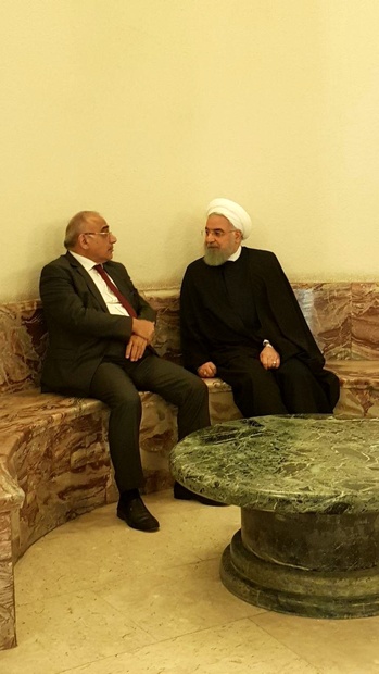 خلوت روحانی با نخست وزیر عراق + عکس