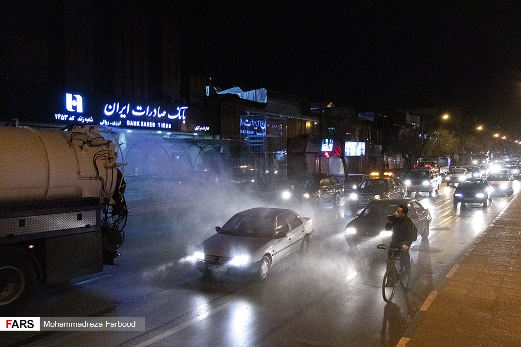 ضدعفونی معابر شهری شیراز + عکس