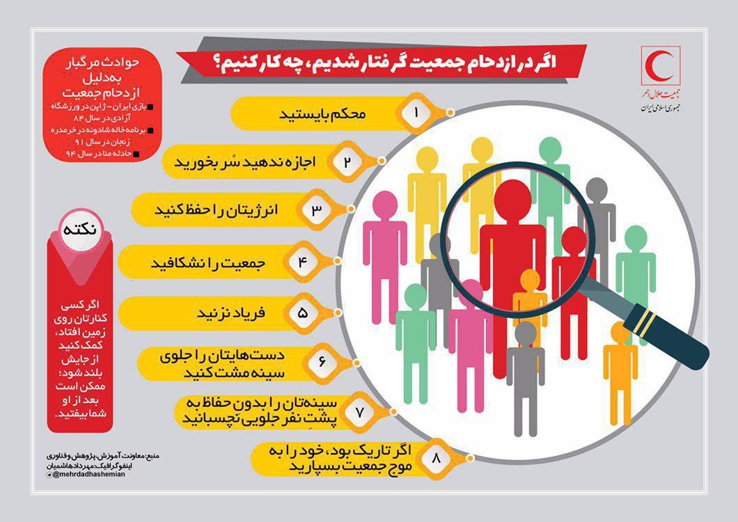 اگر در ازدحام جمعیت گرفتار شدیم چه کار کنیم؟