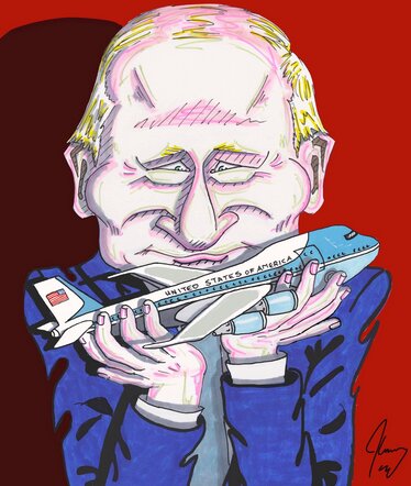 پوتین در کاریکاتور جدید جیم کری درباره ترامپ خائن