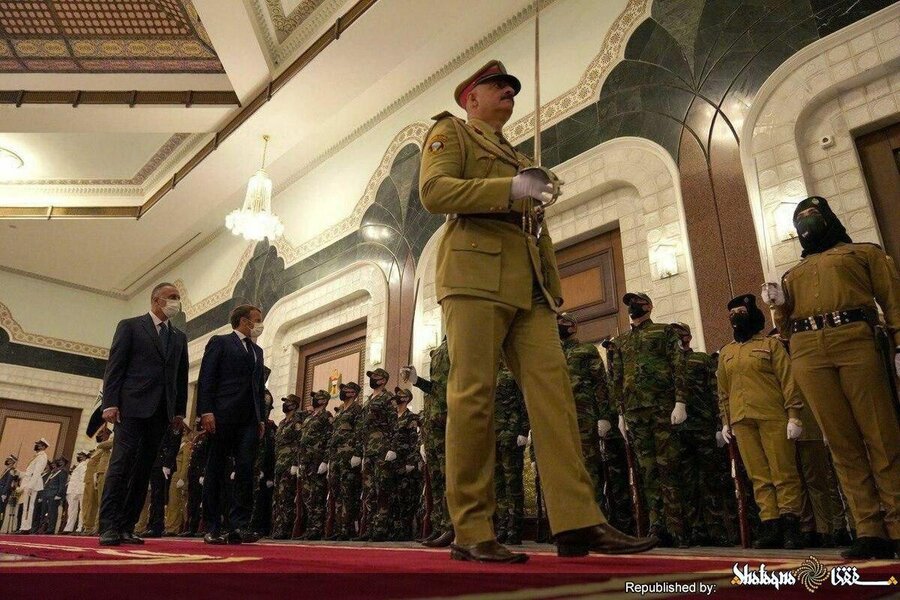 استقبال رئیس جمهور عراق از مکرون