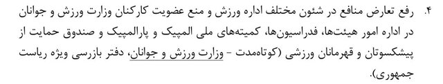 حضور کارکنان وزارت ورزش در فدراسیون‌ها، هیات‌ها و کمیته ملی المپیک منع شد
