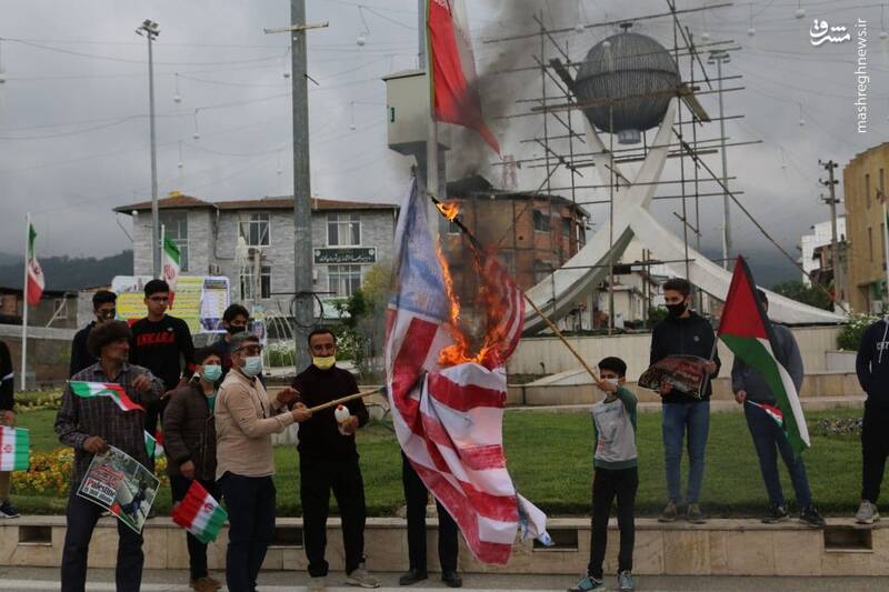 آتش کشیدن پرچم صهیونیستی در مازندران