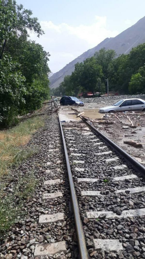 راه آهن تهران شمال بدلیل سیل تا اطلاع ثانوی مسدود است