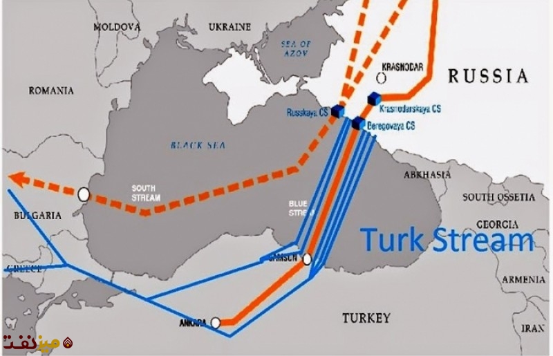 مذاکرات روسیه و ترکیه برای انتقال گاز روسیه به اروپا از طریق ترک استریم