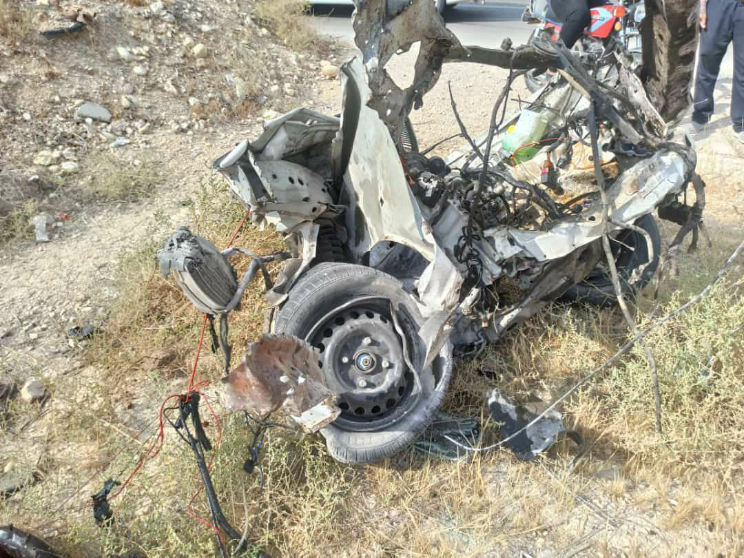 بقایای به جامانده از خودروی ساخت ایران در یک تصادف!