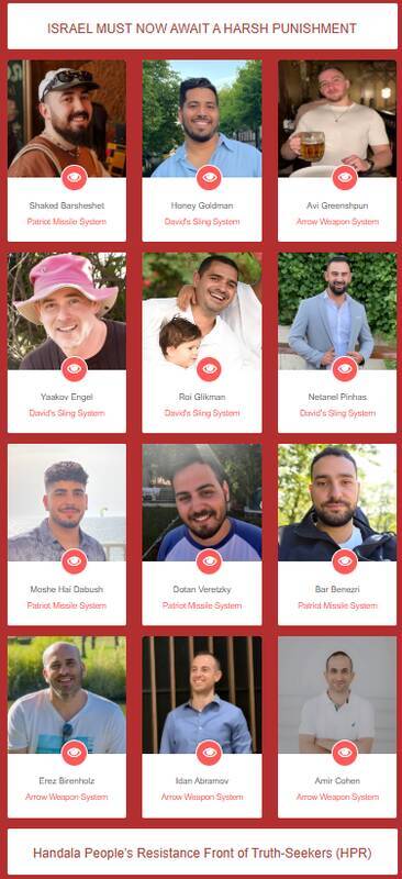 افشای هویت ۱۳ طراح سامانههای پدافندی «پیکان» و «فلاخن داوود» اسرائیل توسط گروه سایبری حنظله افشای هویت ۱۳ طراح سامانههای پدافندی «پیکان» و «فلاخن داوود» اسرائیل توسط گروه سایبری حنظله